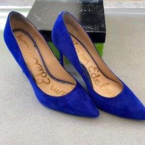 Sam Edelman Blue Suede pumps Sz 8.5